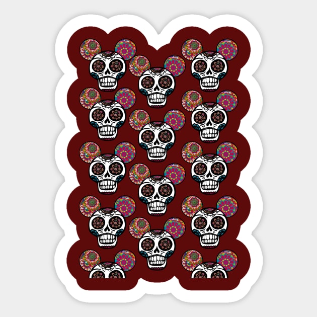 Dia De Los Muertos Pattern Sticker by EnchantedTikiTees